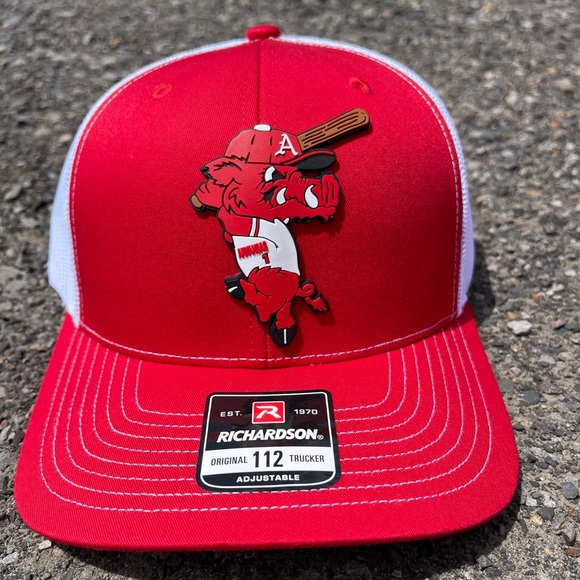 Ribby at Bat 3D Snapback Trucker Hat- Red/ White - Picture 1 of 4